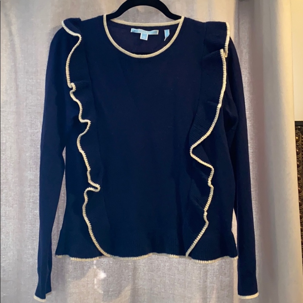 Draper James Navy and White Sweater